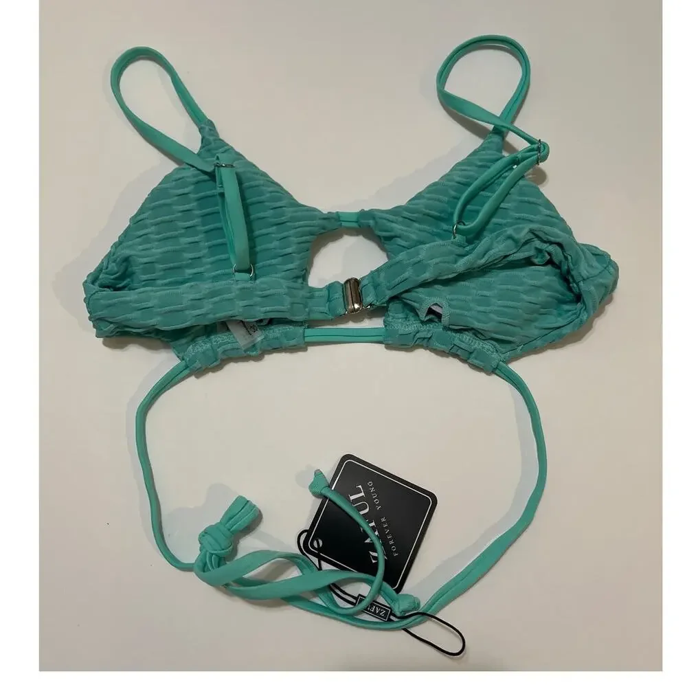 ZAFUL Cutout Bikini Set with Adjustable Straps Honeycomb Green NWT Size 4 - Picture 4 of 12